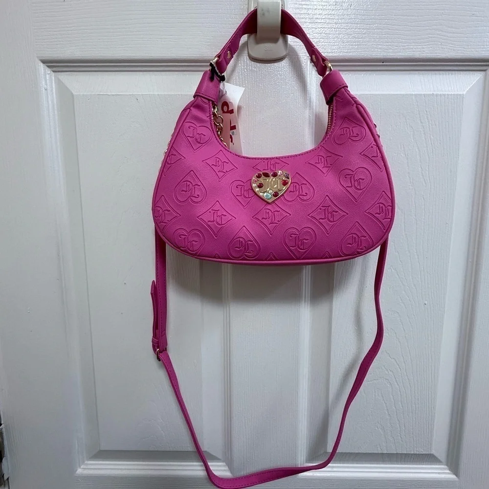 NWT Juicy Couture Pink “Glitzed Out” Hobo with Gold Accents